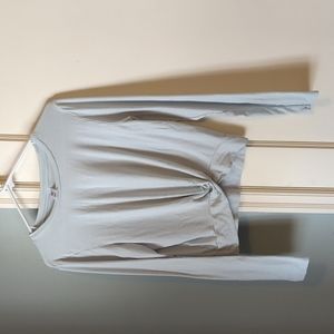 Senita Athletics twisted cropped long sleeve, women's medium, pale blue